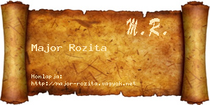 Major Rozita névjegykártya